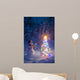 Snowman Stands Wall Mural