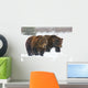 A Pair Of Adult Brown Bears Walk Through Falling Snow Wall Mural