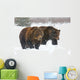 A Pair Of Adult Brown Bears Walk Through Falling Snow Wall Mural