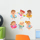 Happy Childrens Dressed Rubber Wall Decal Sticker Set
