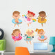 Happy Childrens Dressed Rubber Wall Decal Sticker Set