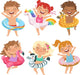 Happy Childrens Dressed Rubber Wall Decal Sticker Set