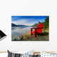 Red Adirondack Chair, Turnagain Arm, Southcentral Alaska Wall Mural