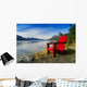 Red Adirondack Chair, Turnagain Arm, Southcentral Alaska Wall Mural