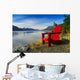Red Adirondack Chair, Turnagain Arm, Southcentral Alaska Wall Mural