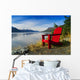 Red Adirondack Chair, Turnagain Arm, Southcentral Alaska Wall Mural