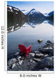 Red Adirondack Chair At Portage Lake With Chugach Mountains Wall Mural