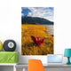 Red Adirondack Chair With Chugach Mountains Wall Mural