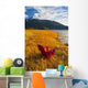 Red Adirondack Chair With Chugach Mountains Wall Mural