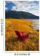 Red Adirondack Chair With Chugach Mountains Wall Mural