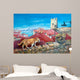 Cats Town Roofs Wall Mural