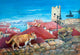 Cats Town Roofs Wall Mural