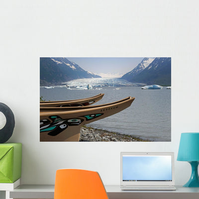 Modern Replicas Two Tlingit Wall Mural shown on a wall