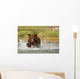 Coastal Grizzly Boar Fishing At Geographic Harbor Wall Mural