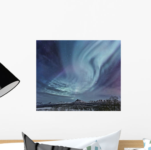 Composite Northern Lights Over The Talkeetna Mountains Wall Mural