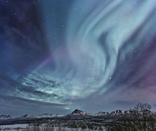 Composite Northern Lights Over The Talkeetna Mountains Wall Mural