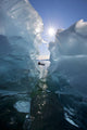 Sea Kayaker Views Large Icebergs Wall Mural
