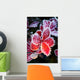 Macro Of Ice Crystals On The Red Leaves Of A Blueberry Plant Wall Mural