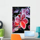 Macro Of Ice Crystals On The Red Leaves Of A Blueberry Plant Wall Mural