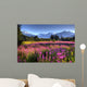 Scenic View Of The Mendenhall Glacier With A Field Of Fireweed Wall Mural
