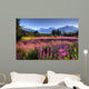 Scenic View Of The Mendenhall Glacier With A Field Of Fireweed Wall Mural