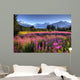 Scenic View Of The Mendenhall Glacier With A Field Of Fireweed Wall Mural