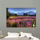 Scenic View Of The Mendenhall Glacier With A Field Of Fireweed Wall Mural