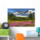 View Of The Mendenhall Glacier With A Field Of Fireweed Wall Mural