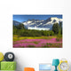 View Of The Mendenhall Glacier With A Field Of Fireweed Wall Mural