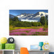 View Of The Mendenhall Glacier With A Field Of Fireweed Wall Mural