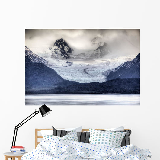View Of Grewingk Glacier Flowing Into Kachemak Bay Wall Mural