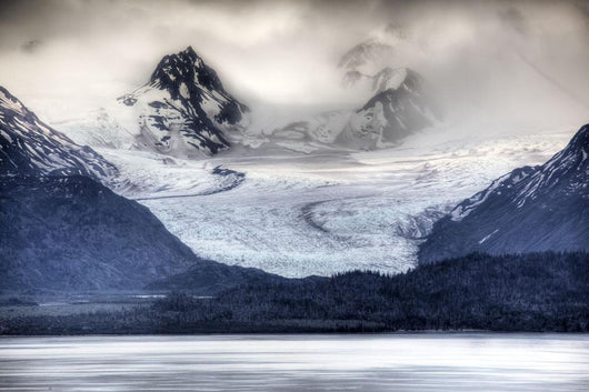 View Of Grewingk Glacier Flowing Into Kachemak Bay Wall Mural