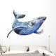 Watercolor Blue Whale Wall Decal