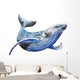 Watercolor Blue Whale Wall Decal