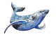 Watercolor Blue Whale Wall Decal