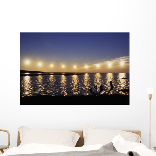 Multiple Exposure Of Arctic Midnight Sun Moving Wall Mural