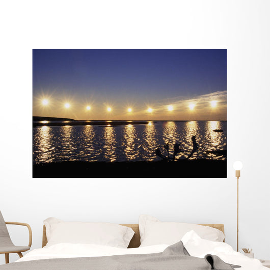 Multiple Exposure Of Arctic Midnight Sun Moving Wall Mural