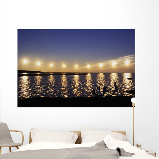 Multiple Exposure Of Arctic Midnight Sun Moving Wall Mural
