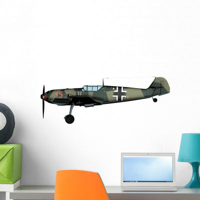 Messerschmitt Bf109-e3 Figter Wall Decal shown on a wall