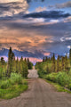 Colorful Clouds At Sunset Over The Wrangell Mountains And Nabesna Road Wall Mural