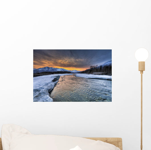 Morning Light Over The Chugach Mountains And Hunter Creek Wall Mural