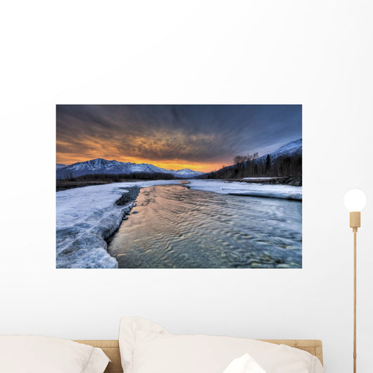 Morning Light Over The Chugach Mountains And Hunter Creek Wall Mural