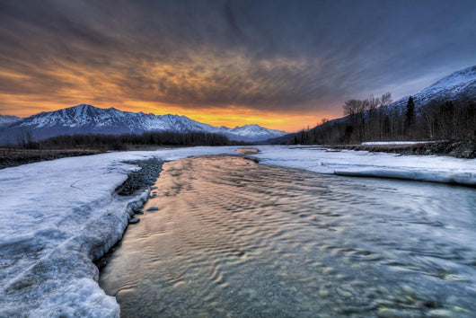 Morning Light Over The Chugach Mountains And Hunter Creek Wall Mural