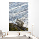 A Nanny Mountain Goat With A Young Kid Overlook A Glacier Wall Mural