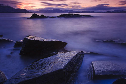 Sunset Illuminates Fish Petroglyph Wall Mural
