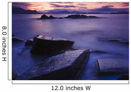 Sunset Illuminates Fish Petroglyph Wall Mural