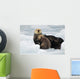 Sea Otter Mother And Pup Rest On An Ice Floe At Harvard Glacier Wall Mural