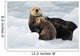 Sea Otter Mother And Pup Rest On An Ice Floe At Harvard Glacier Wall Mural