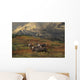 Compostie Caribou Graze On Tundra During Autumn With Mt Mckinley Wall Mural