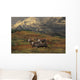 Compostie Caribou Graze On Tundra During Autumn With Mt Mckinley Wall Mural